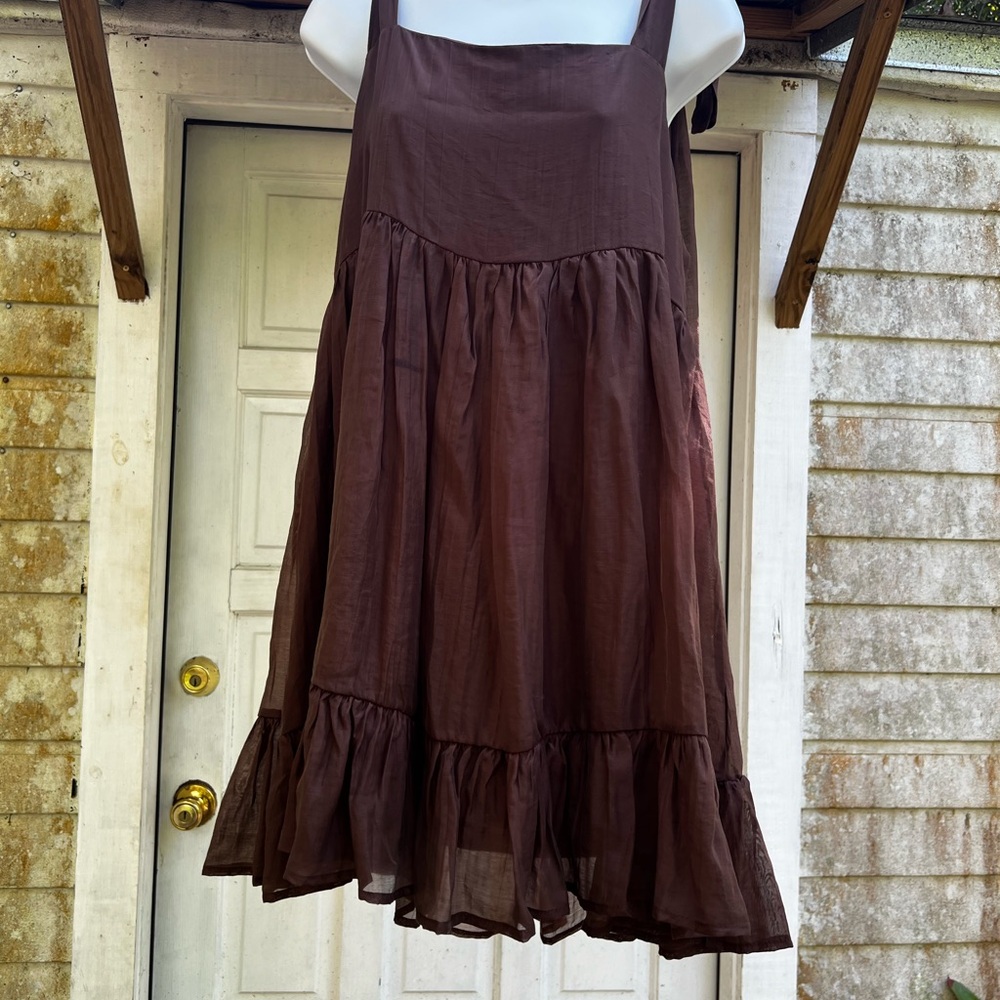Chic Brown Sleeveless Mini Dress